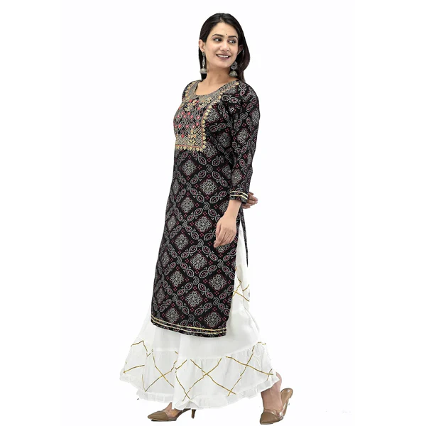 Kurti with White Sharara Plazzo